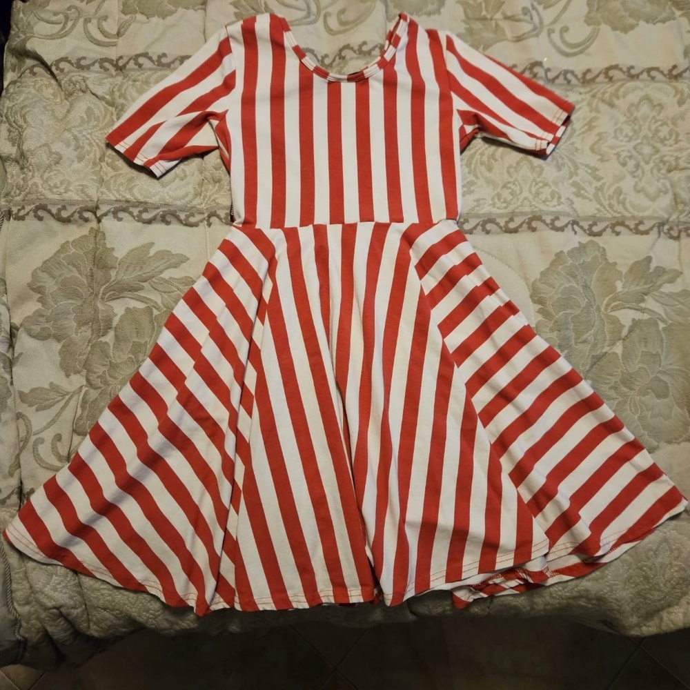 Rock Your Baby Red Striped Kids Dress